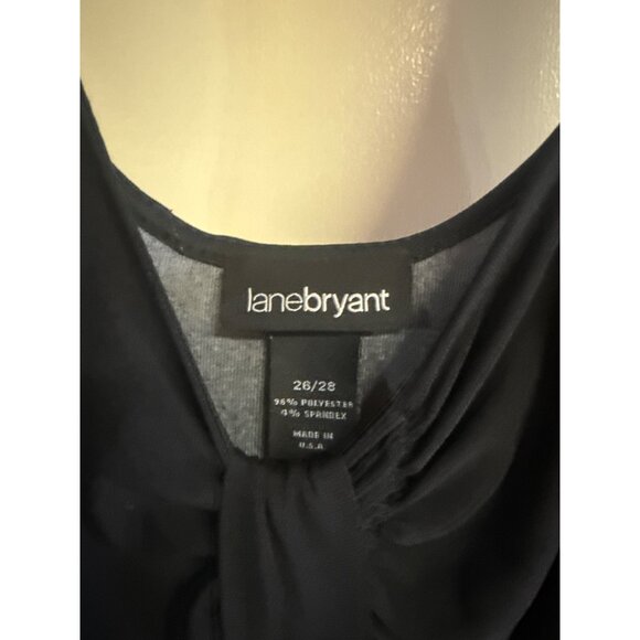 Lane Bryant Floral Print Sleeveless Maxi Dress 26/28 Black & Pink Stretch Polyes - Picture 3 of 6